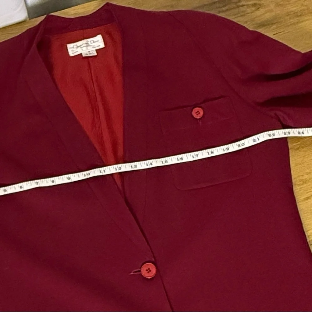 Vintage Christian Dior Separates red 100% Wool oversized Blazer Jacket size 8